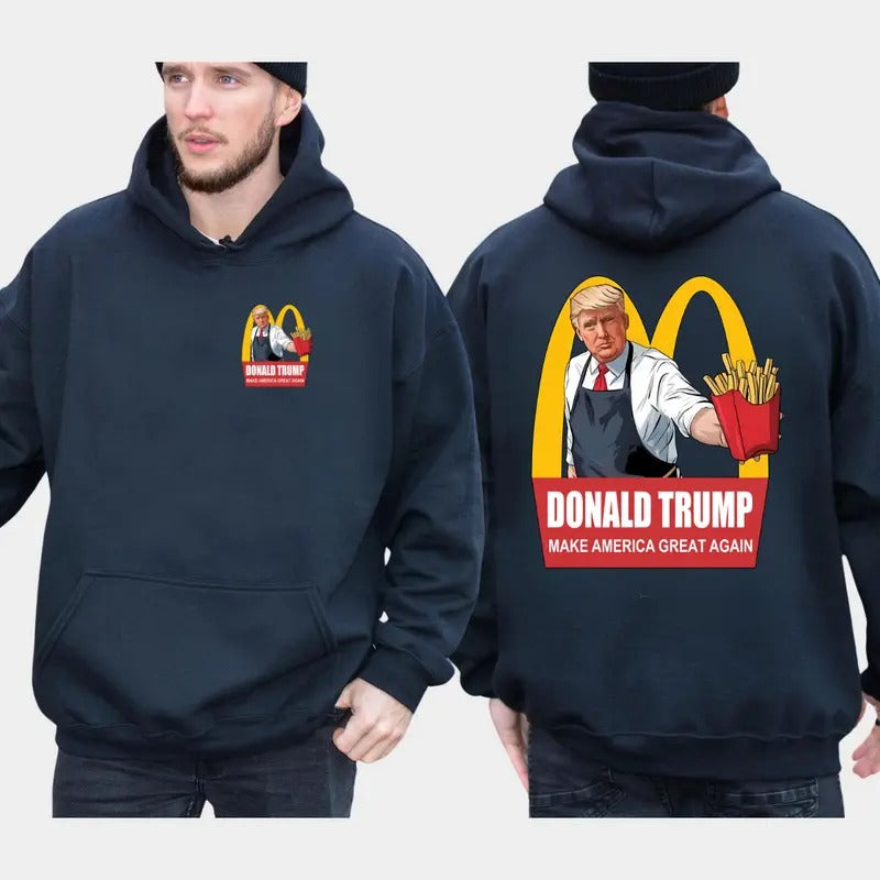 McDonalds Loving Donald Trump 2 Sides T-shirt Sweatshirt Hoodie, Make America Great Again T-shirt, Trump Shirt, Gift For...