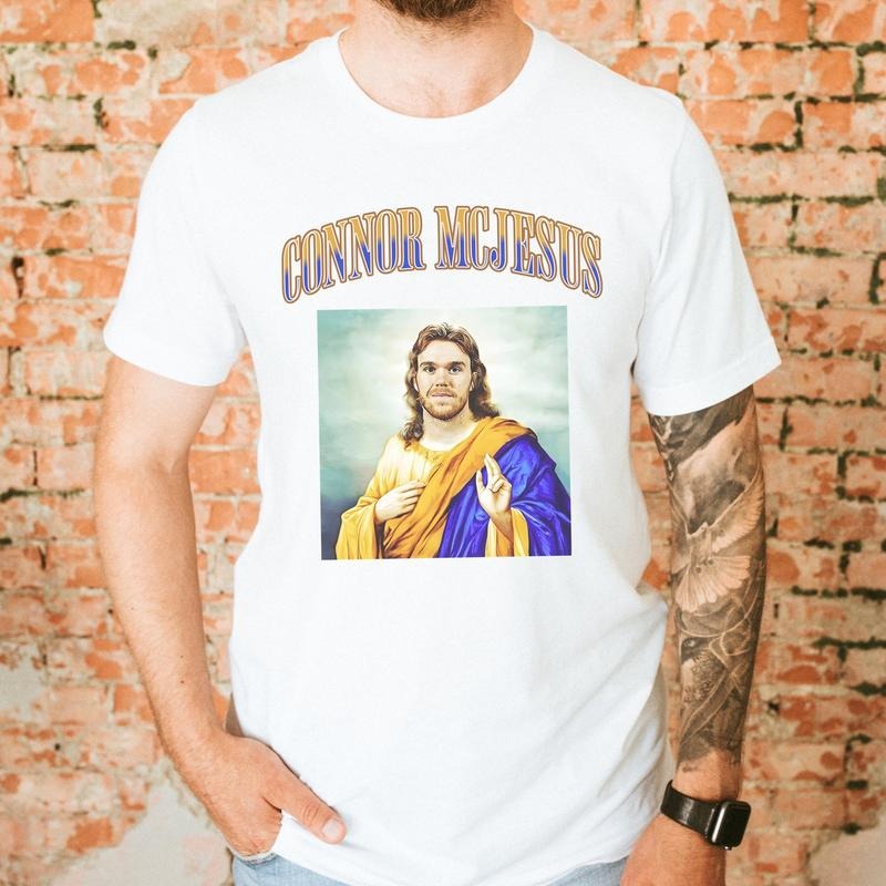 Mcjesus Retro Vintage Shirt, Connor Mcdavid #97 T Shirt, Hockey Fan Apparel For True Supporters, Oilers Playoffs, Unisex...