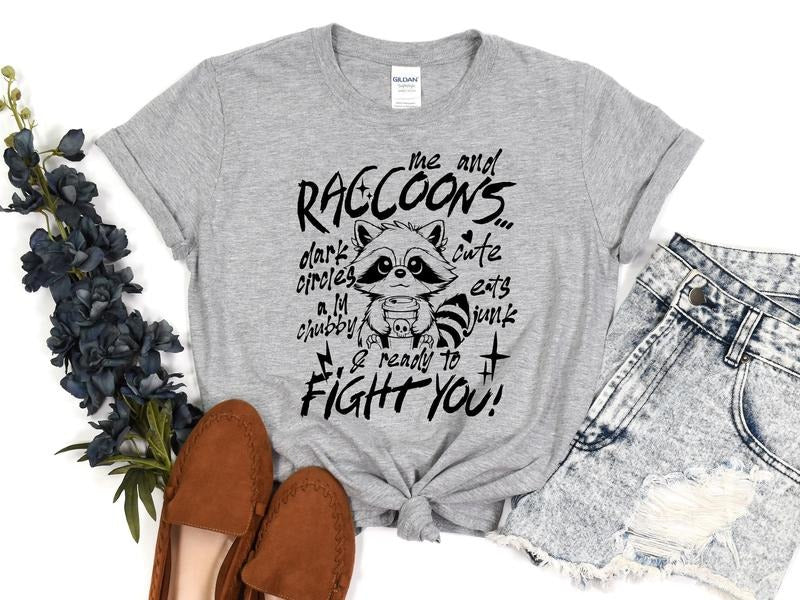 Me & Raccoons Short Sleeve T Shirt Hoodie, Sweatshirt | HypeDripTees.com