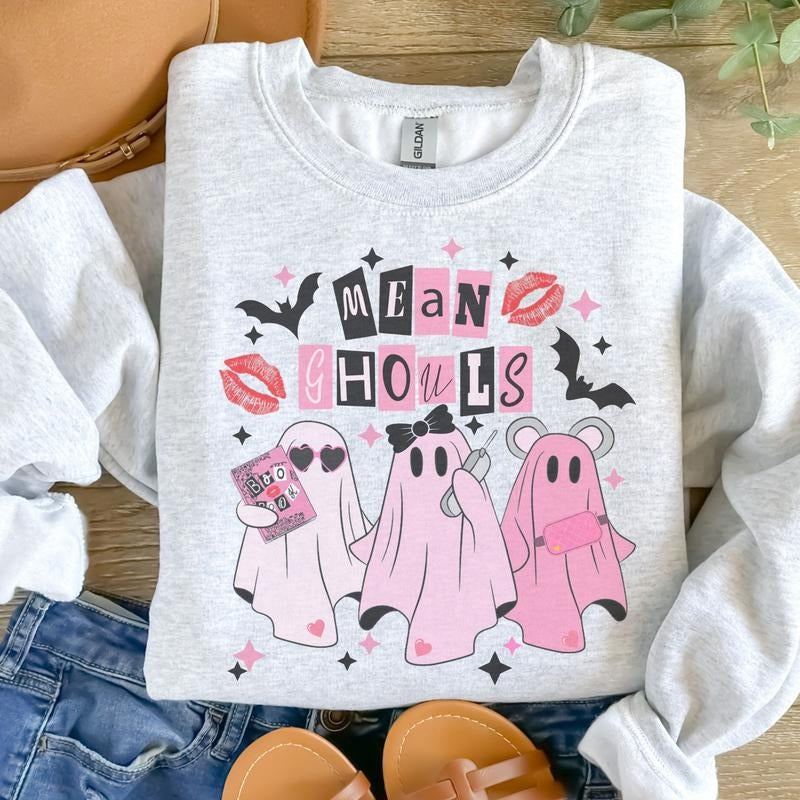 Mean Ghouls Sweatshirt Ash Grey Sublimation Petty Pullover Jersey Basic Women's Comfy Long Sleeve Casual Unisex Classic...