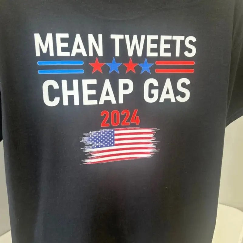 Mean tweets and cheap gas, Trump T shirt Cotton Fabric Hoodie, Sweatshirt | HypeDripTees.com