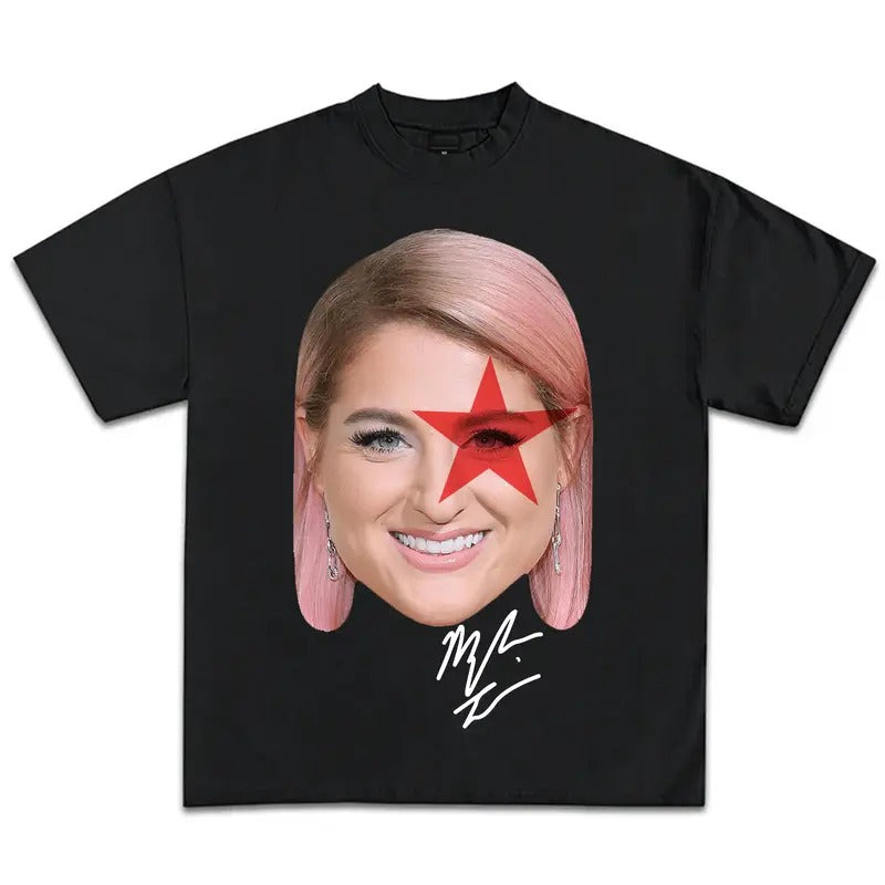 Meghan Trainor Big Head T-Shirt Concert Merch for Men Women Streetwear Hoodie, Sweatshirt | HypeDripTees.com