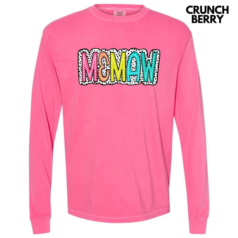 Memaw Neon Spotted Long Sleeve Comfort Colors T-Shirt 'NLB' Hoodie, Sweatshirt | HypeDripTees.com