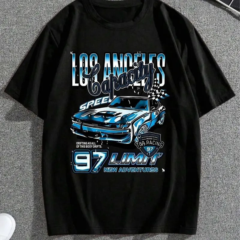 Men's Cartoon Car Graphic Print Round Neck Tee, Streetwear, Men Summer Top T-shirt Hoodie, Sweatshirt | HypeDripTees.com