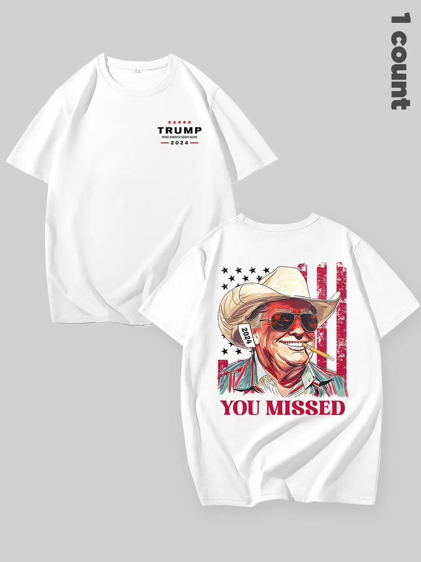 Men's Cartoon Cowboy Print Round Neck Tee, Regular Fit Casual Short Sleeve T-shirt for Daily Wear, Men's Top for All...