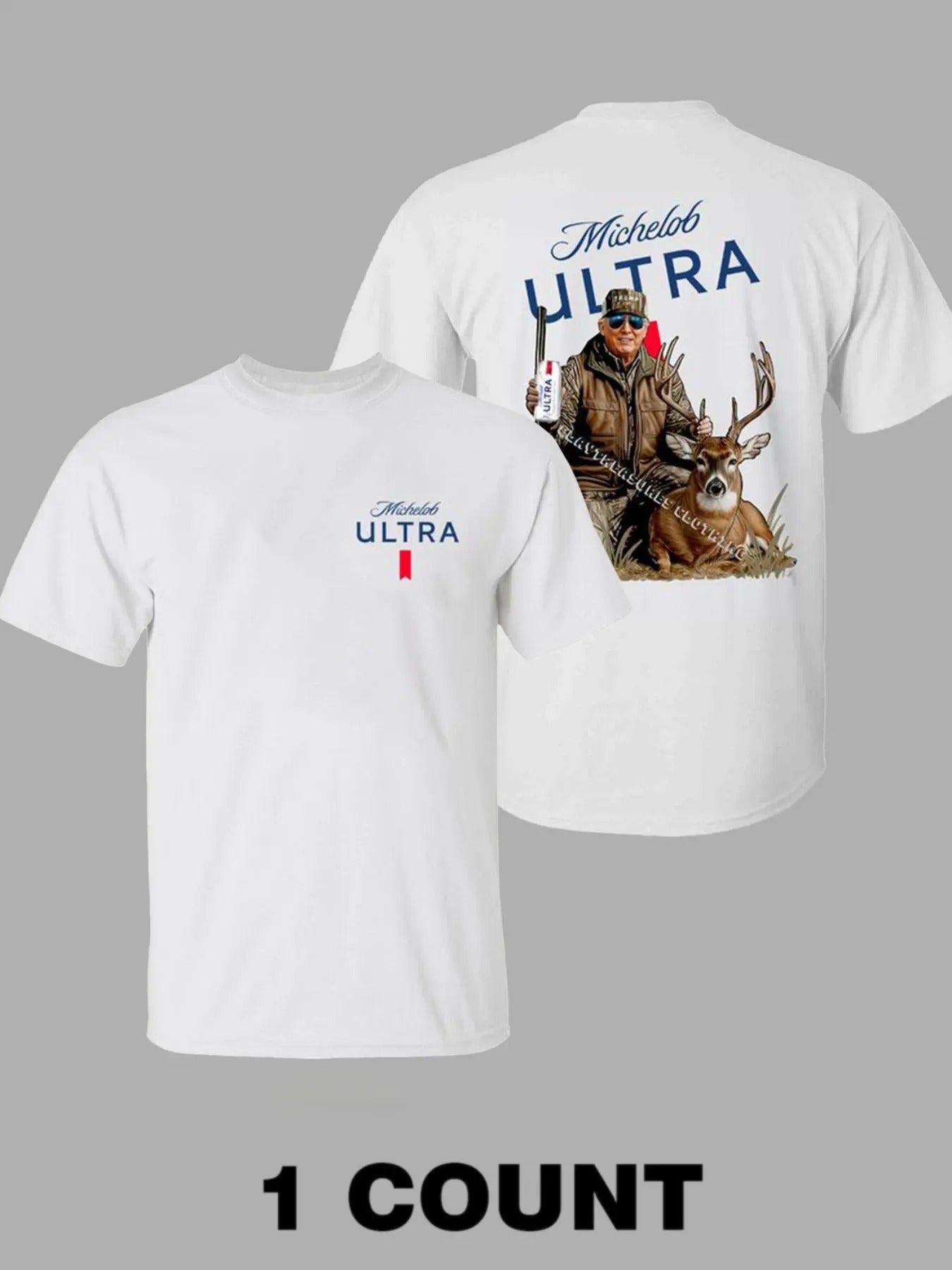 Men's Cartoon Deer & Letter Print Round Neck Tee, Regular Fit Casual Short Sleeve T-shirt for Summer, Men's Top for...