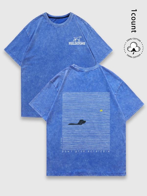 Men's Cartoon Graphic Print Round Neck Tee, Regular Fit Casual Fashion Short Sleeve T-shirt, Men's Summer Top for Daily...