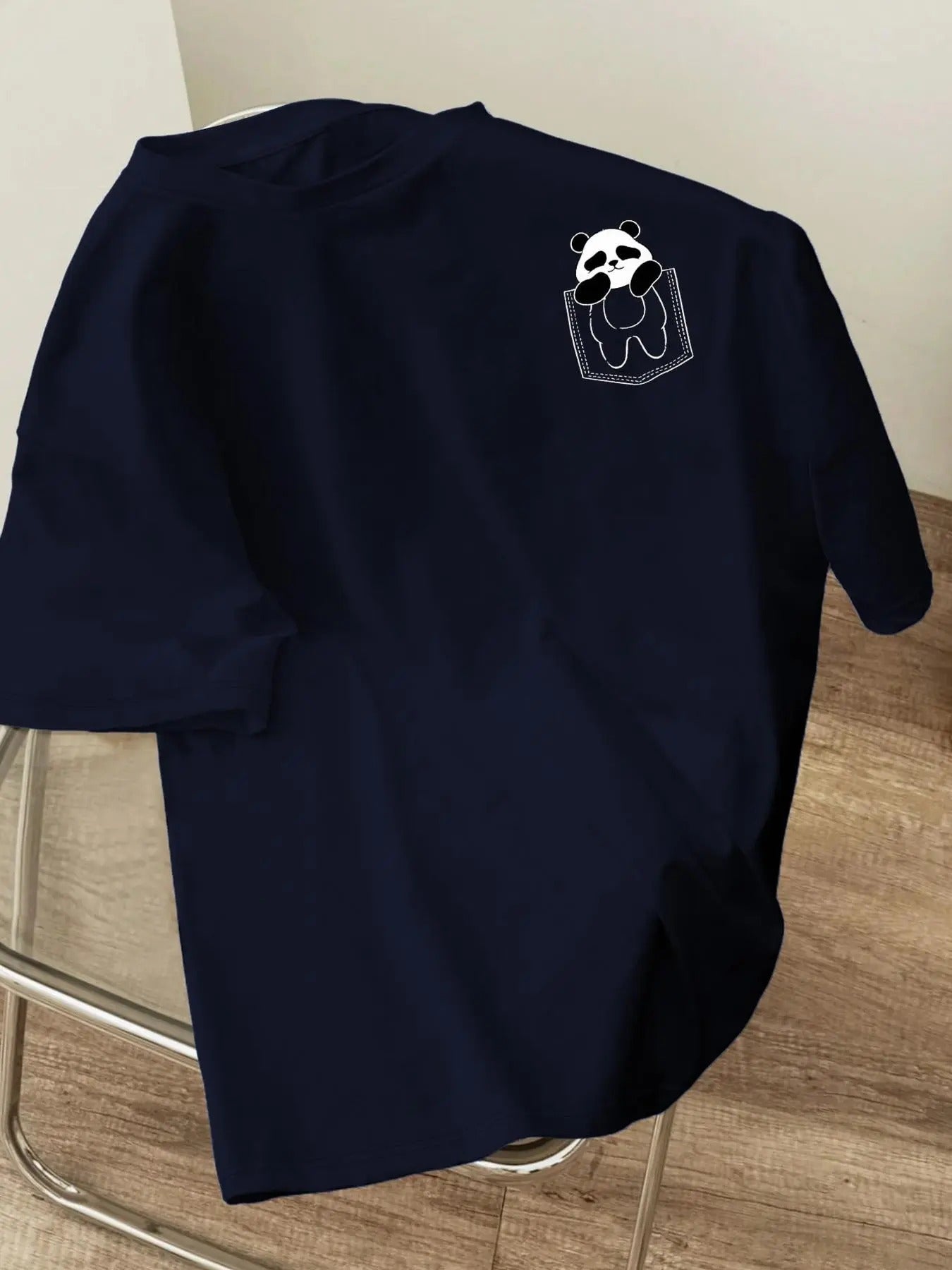 Men's Cartoon Panda Print Round Neck Tee, Regular Fit Casual Short Sleeve T-shirt, Men's Summer Top for Daily Wear,...