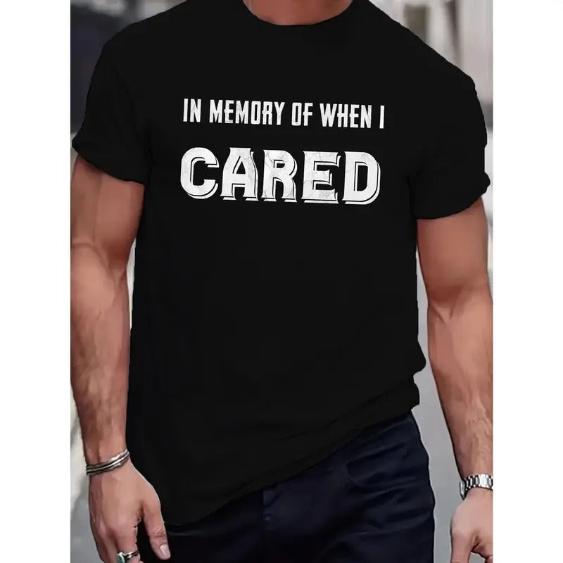 Men's Casual Geometric Print T-Shirt - Breathable Cotton, Crew Neck, Short Sleeve