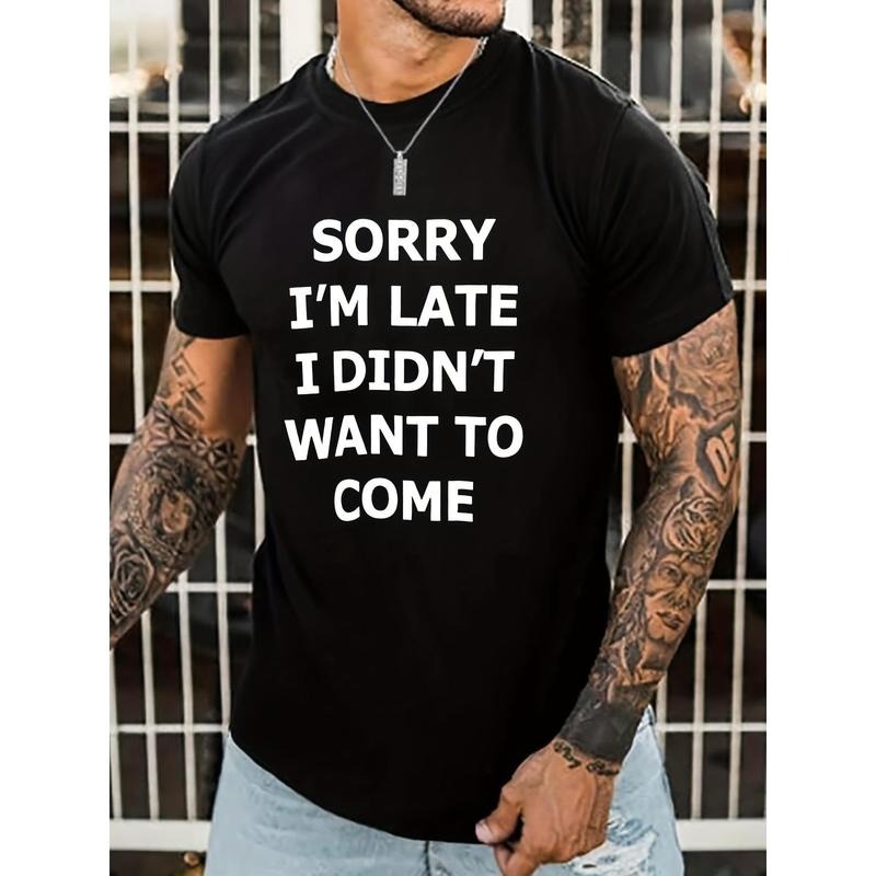 Men's Casual Graphic Print Crew Neck Short Sleeves T-Shirt