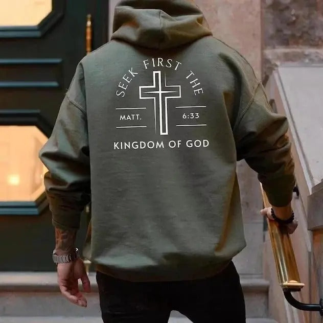 Men's Christian Hoodie Bible Verse Hoodie Christian Merch Mens Christian Streetwear Jesus Hoodie Christian Sweatshirt...