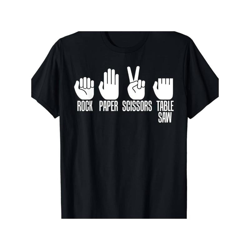 Men's Cotton T-Shirt with Rock Paper Scissors Design