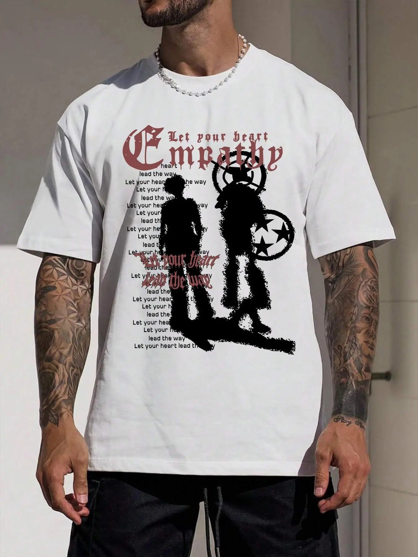 Men's Figure & Letter Print Round Neck Tee, Street Fashion Regular Fit Short Sleeve T-shirt for Daily Outdoor Wear, Comfy...