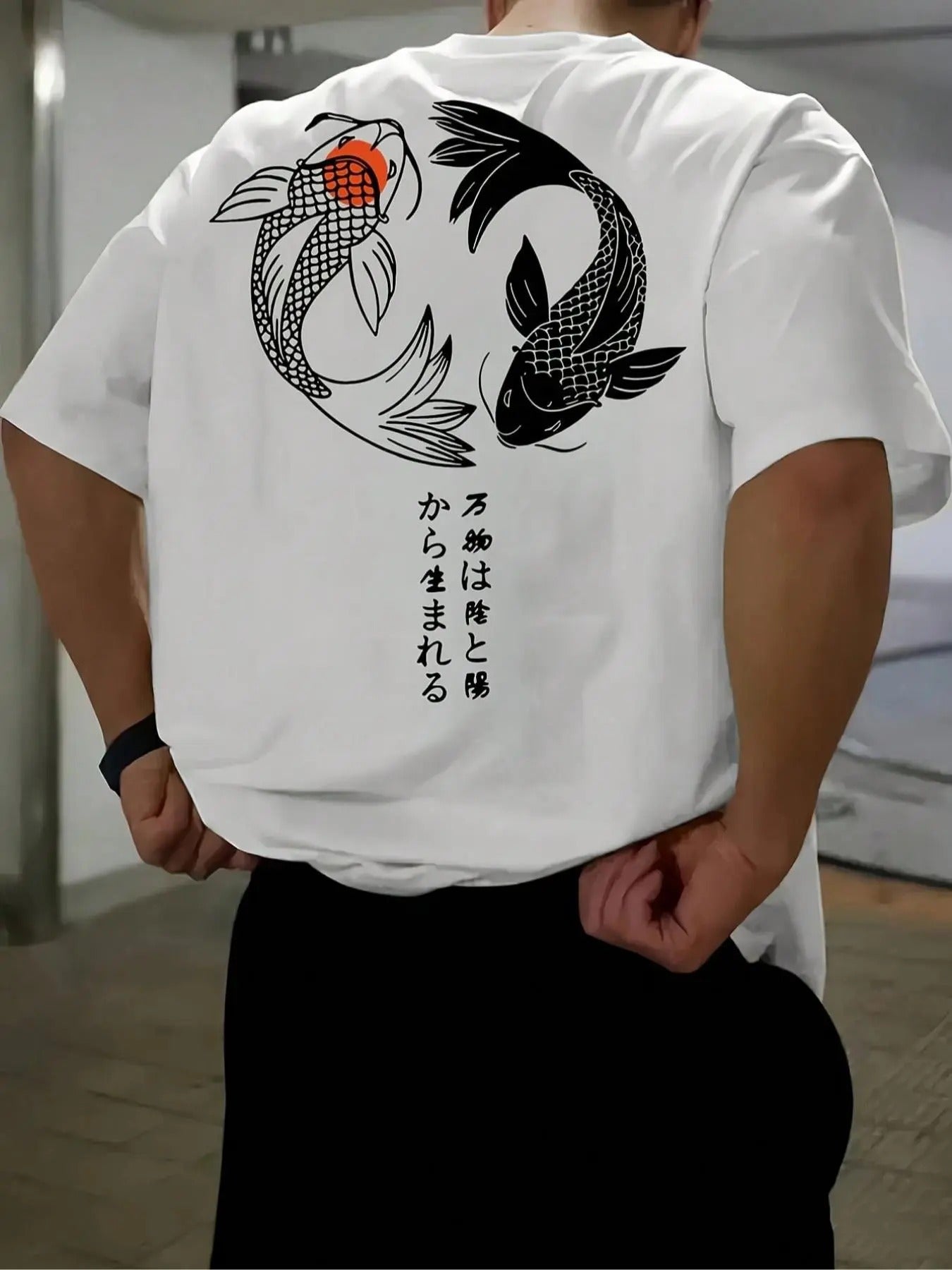 Men's Fish Graphic Print Round Neck Tee, Loose Casual Fashion Short Sleeve T-shirt for Summer, Men's Top for Daily Wear,...