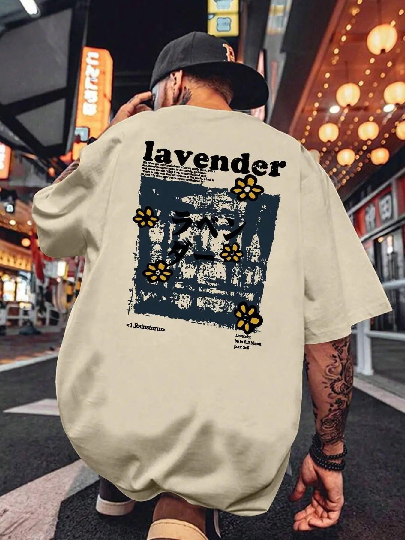 Men's Floral & Letter Print Round Neck Graphic Tee, Regular Fit Casual Short Sleeve T-shirt for Summer, Men's Top for...