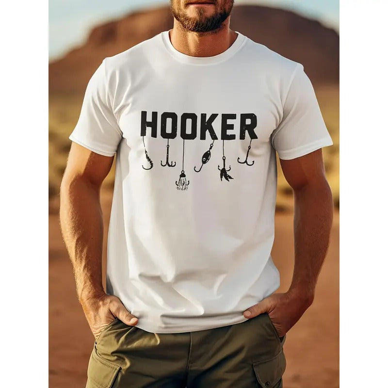 Men's Front Printed Short-sleeved T-shirt