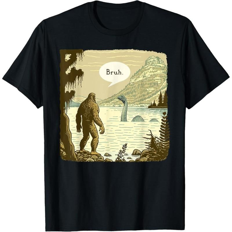 Men's Funny Bigfoot Sasquatch Loch Ness Monster Introvert Bruh T-Shirt style 02 Hoodie, Sweatshirt | HypeDripTees.com