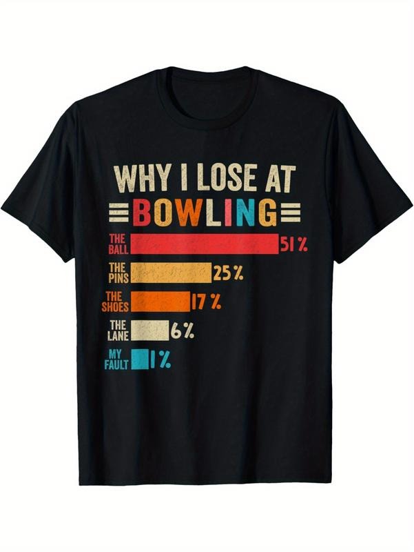 Men's Funny Bowling Graphic T-Shirt