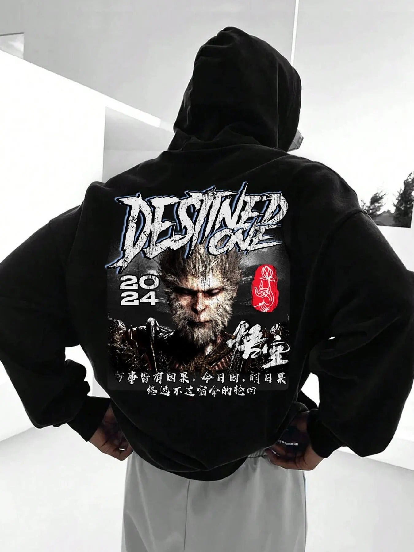 Men's Graphic Drop Shoulder Hoodie, Fashion Casual Regular Fit Drawstring Pocket Hooded Sweatshirt for Daily Holiday...