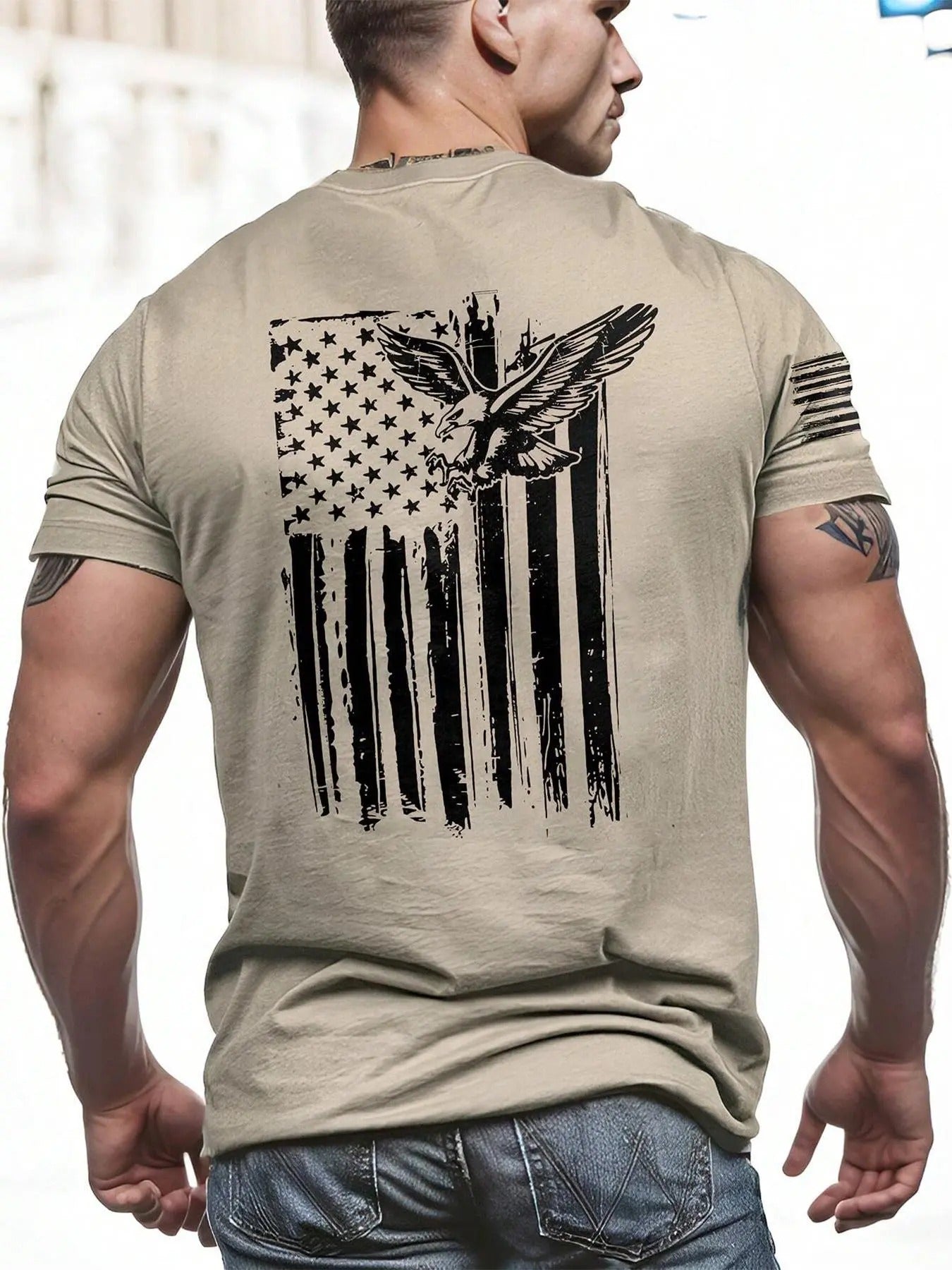 Men's Graphic Print Round Neck Tee, Casual Short Sleeve T-shirt for Daily Wear, Men's Top for All Seasons Hoodie, Sweatshirt