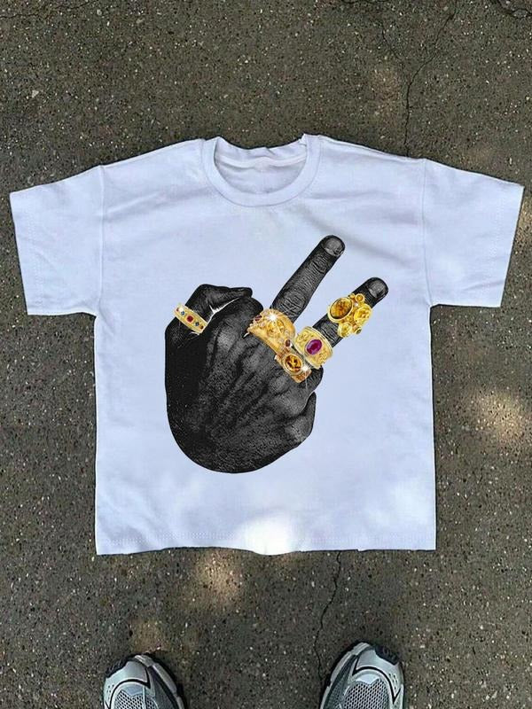 Men's Graphic Print Round Neck Tee, Loose Casual Fashion Short Sleeve T-shirt for Summer, Men's Top for Daily Wear style...