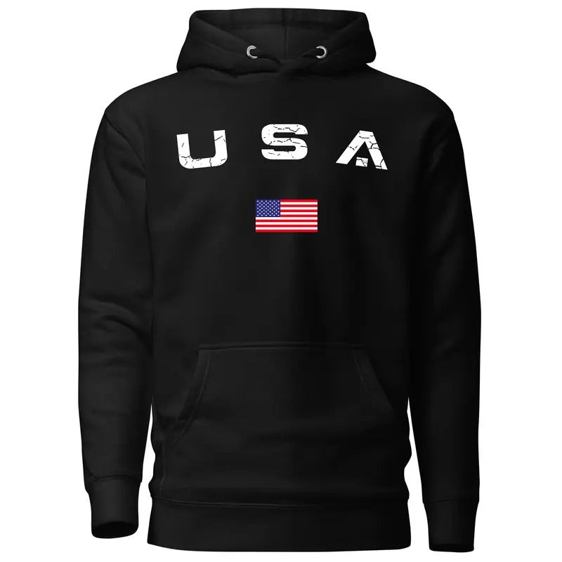 Men's Hoodie Long Sleeve Sweat Shirt American Patriotic Menswear Christmas Sweatshirt | HypeDripTees.com