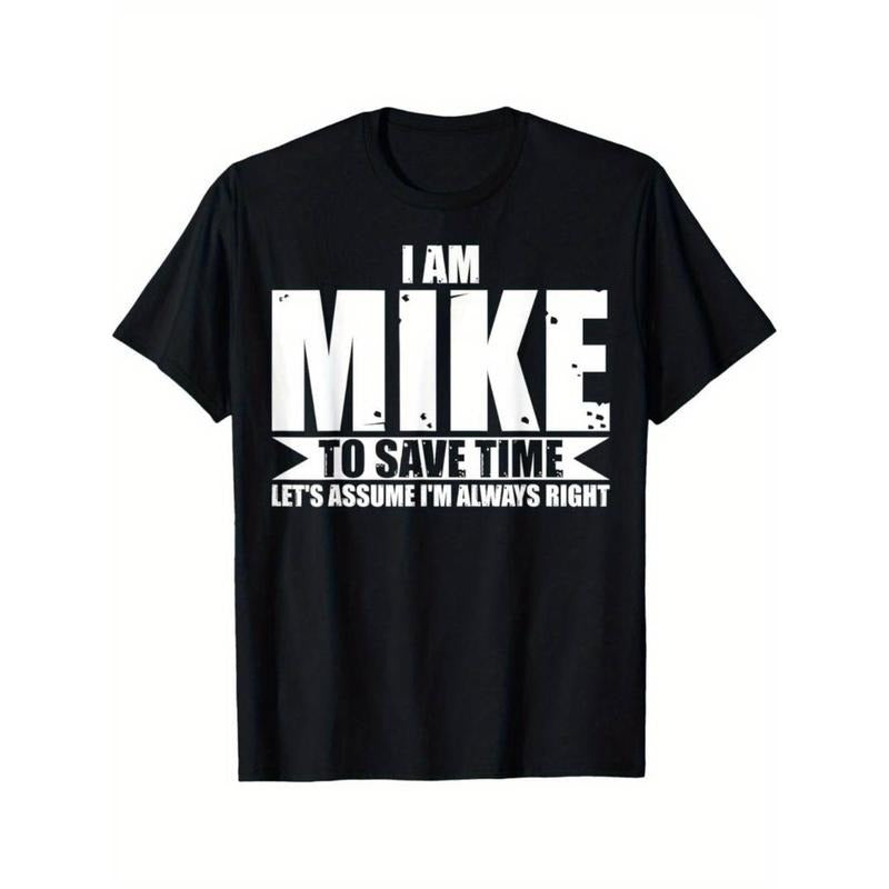 Men's Humor Mike Graphic T-Shirt - "I Am Mike to Save Time" Design Hoodie, Sweatshirt | HypeDripTees.com