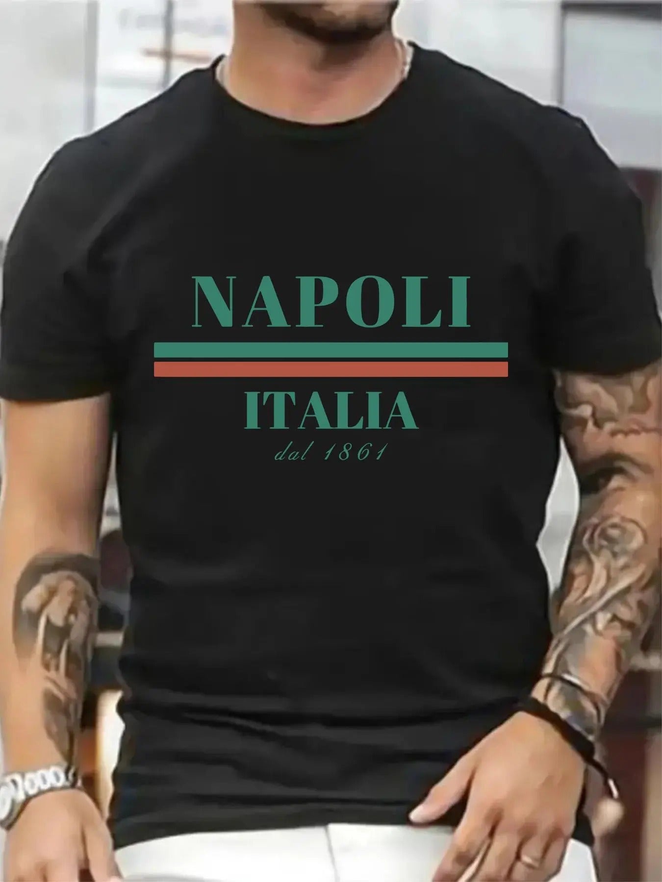 Men's Letter & Figure Print Round Neck Tee, Regular Fit Casual Short Sleeve T-Shirt, Fashion Men's Summer Top for Daily...