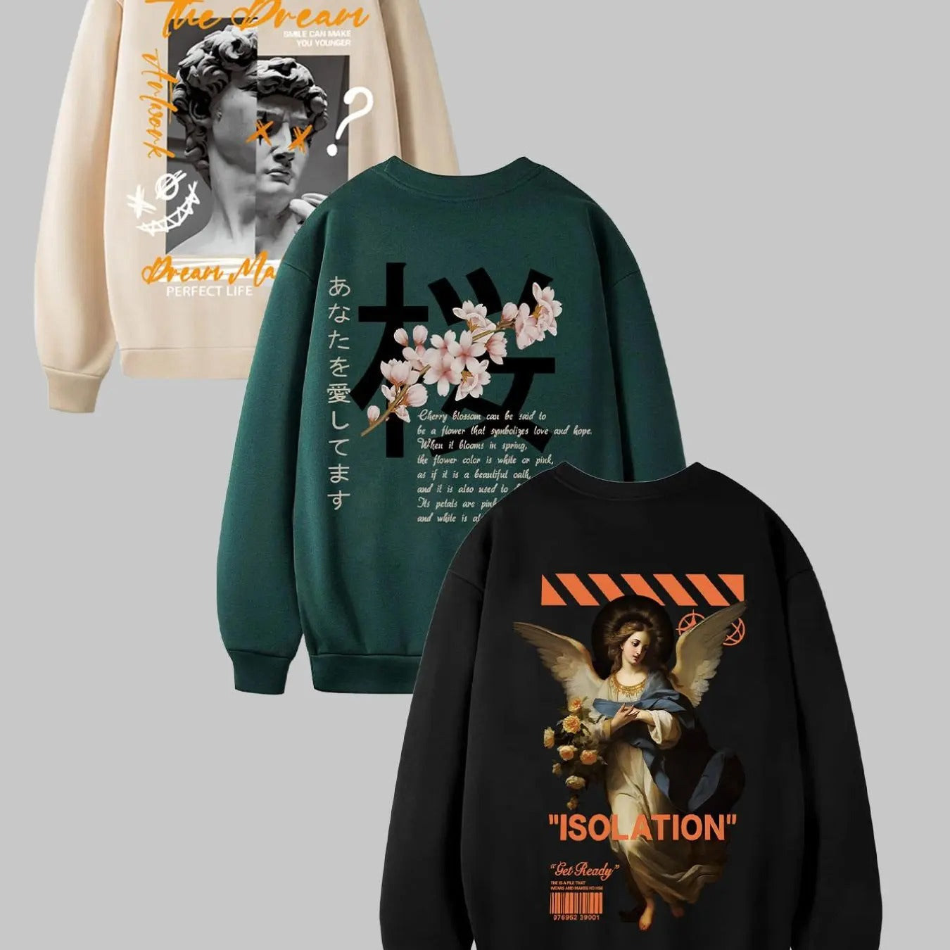 Men's Letter & Graphic Print Drop Shoulder Sweatshirt, Casual Regular Fit Long Sleeve Round Neck Pullover for Spring &...