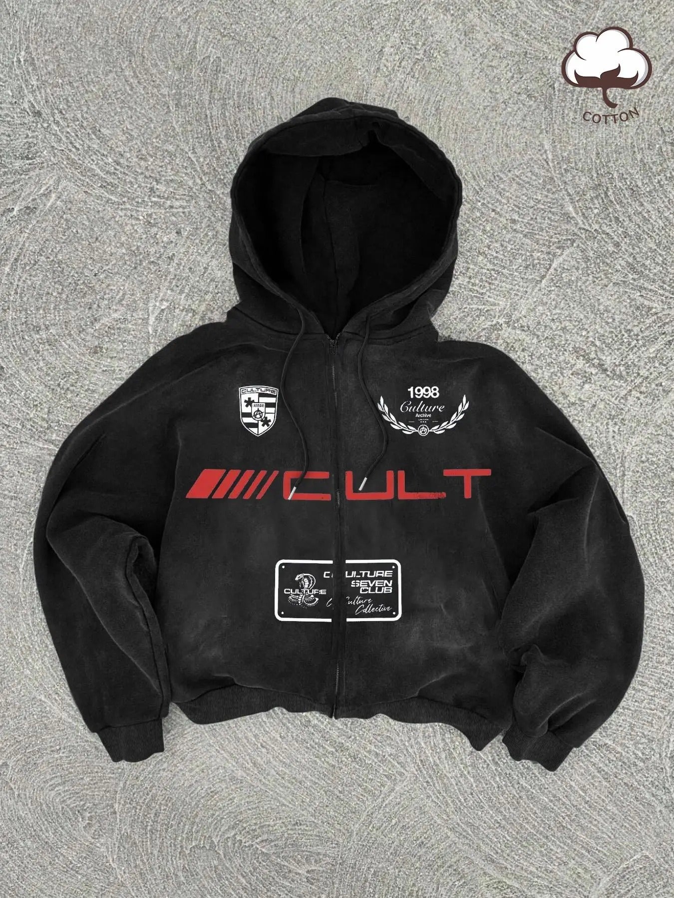 Men's Letter & Tribal Print Zip Up Hoodie, Casual Regular Fit Long Sleeve Hooded Sweatshirt for Spring & Fall, Fashion...