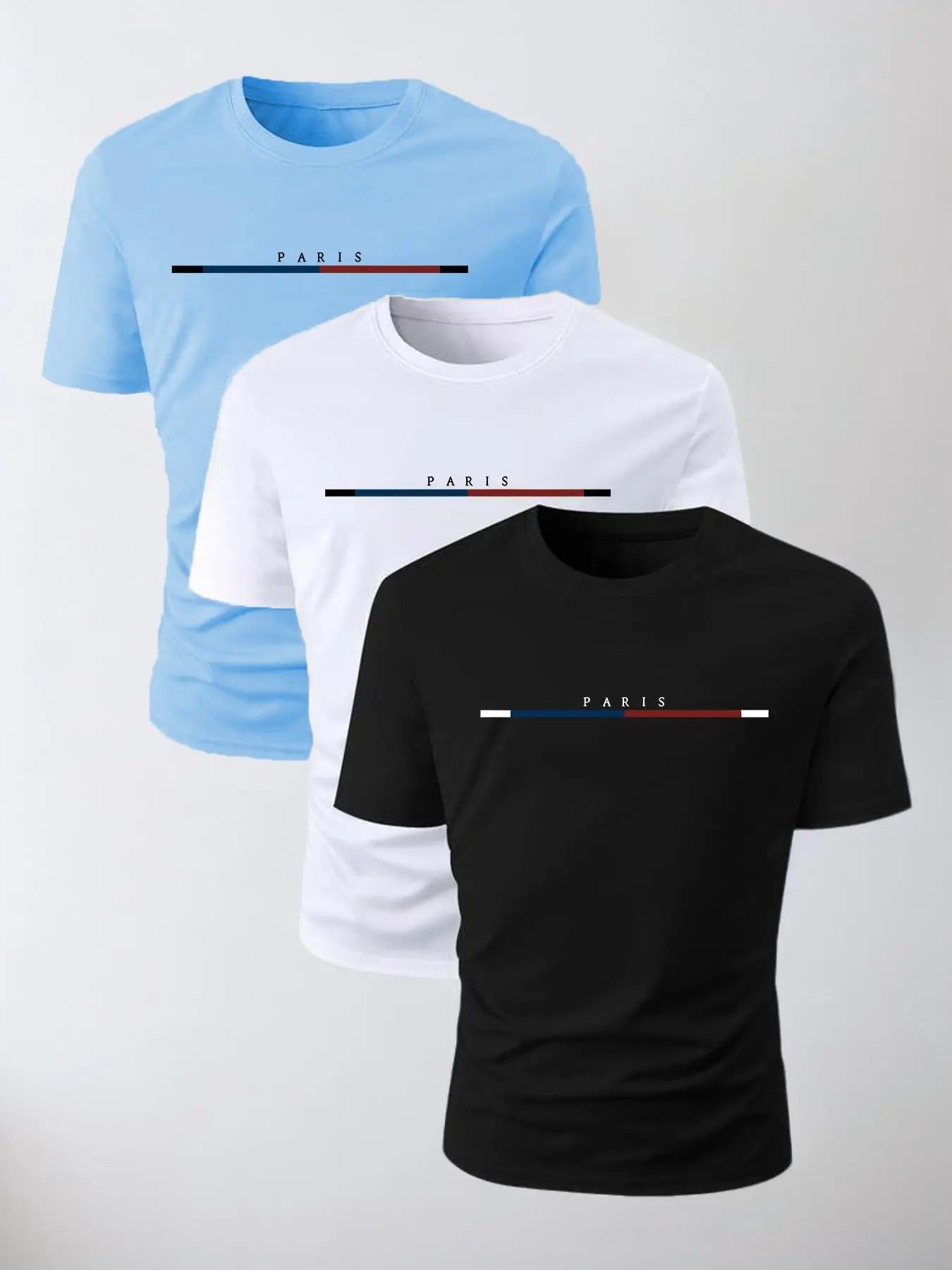 Men's Letter Graphic Print Round Neck Tee, Regular Fit Casual Short Sleeve T-shirt, Men's Summer Top for Daily Wear...