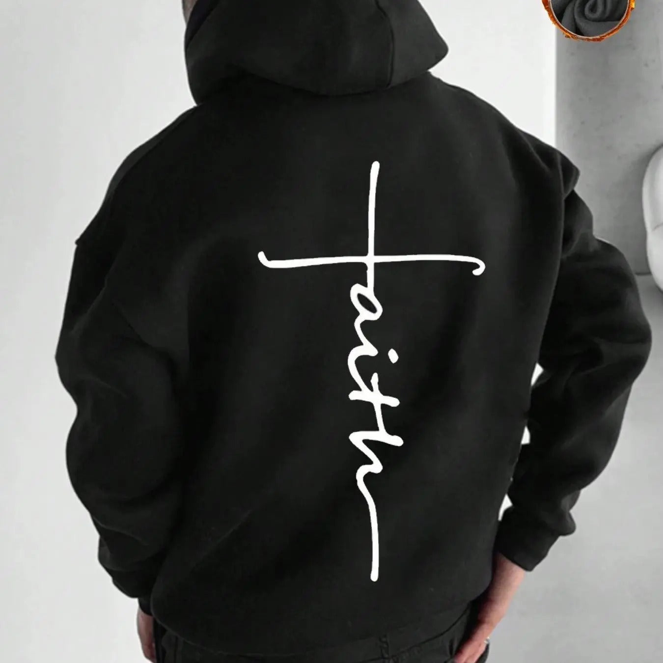 Men's Letter Print Drop Shoulder Hoodie, Fashion Casual Regular Fit Drawstring Pocket Hooded Sweatshirt for Daily Holiday...