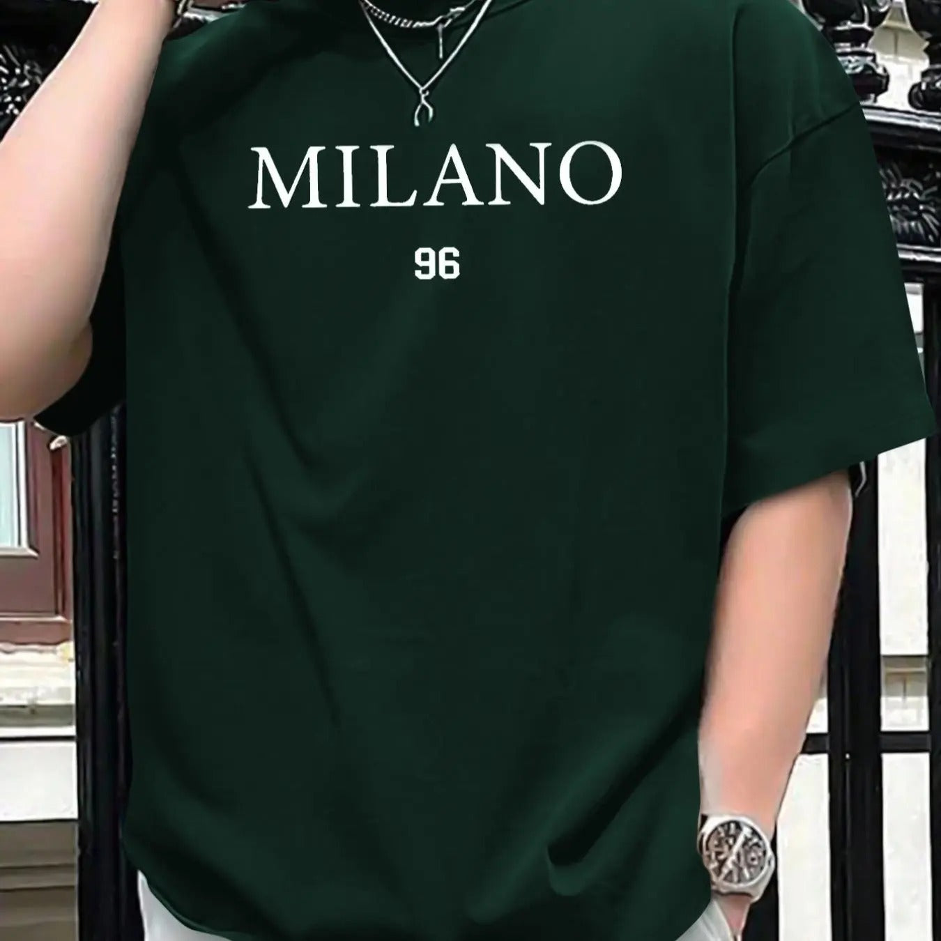 Men's Letter Print Drop Shoulder Tee, Casual Comfy Regular Fit Half Sleeve Round Neck T-shirt for Summer, Fashion Men's...