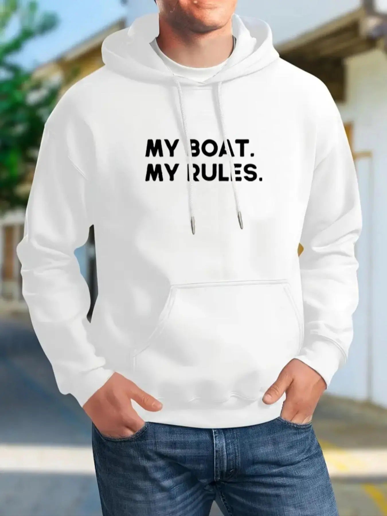 Men's Letter Print Drop Shoulder Thermal Lined Hoodie, Fashion Casual Regular Fit Drawstring Pocket Hooded Sweatshirt for...