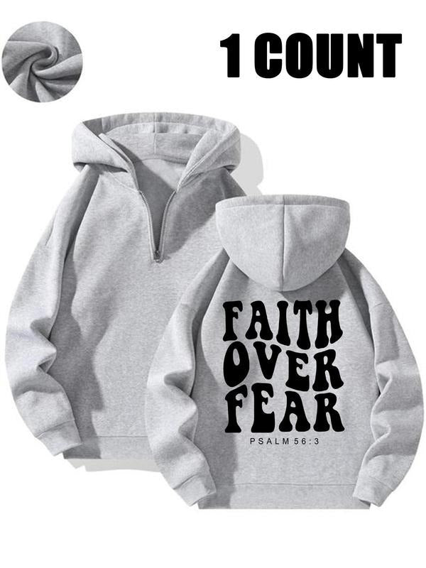 Men's Letter Print Hoodie, Casual Regular Fit Long Sleeve Hooded Sweatshirt for Fall & Winter, Fashion Men's Top for...