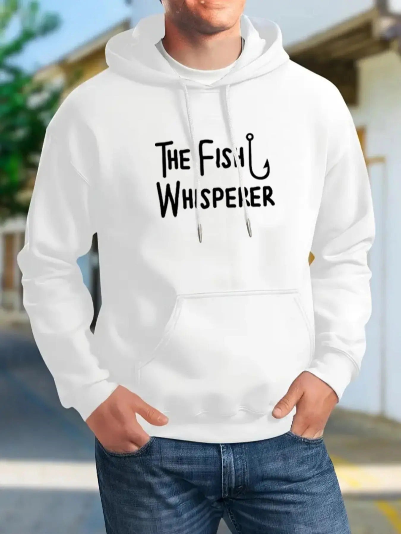 Men's Letter Print Pocket Drawstring Hoodie, Regular Fit Casual Drop Shoulder Long Sleeve Hooded Sweatshirt, Men's Fall &...