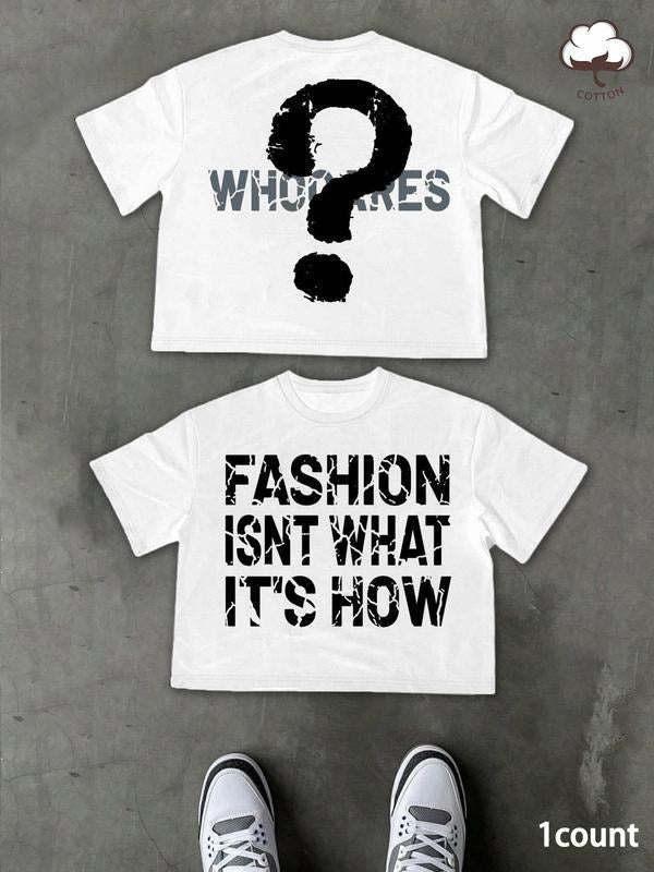 Men's Letter Print Round Neck Graphic Tee, Regular Fit Casual Fashion Short Sleeve T-shirt for Summer, Men's Top for...