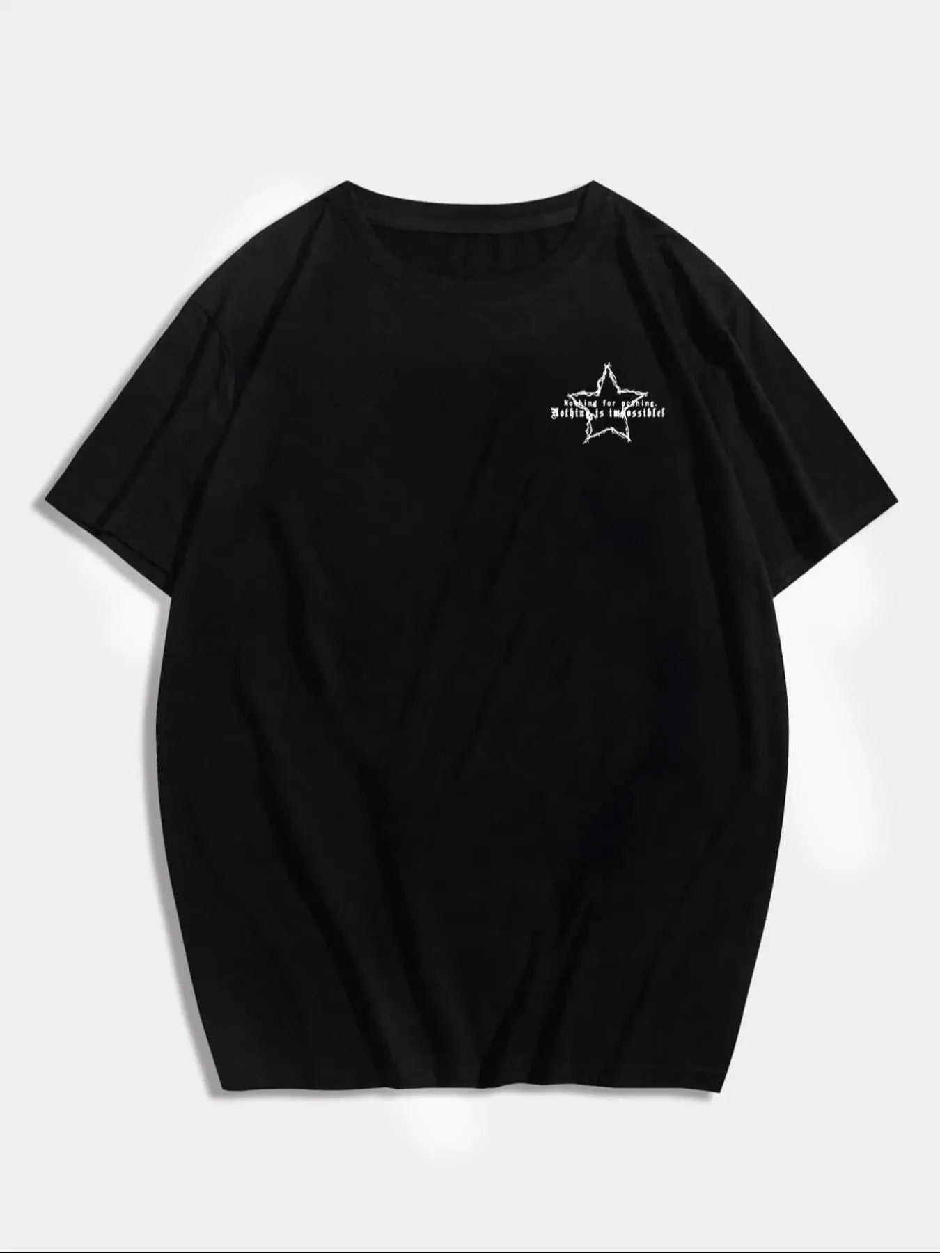 Men's Letter Print Round Neck Tee, Loose Casual Short Sleeve Crew Neck T-shirt for Summer, Fashion Men's Top for Daily...
