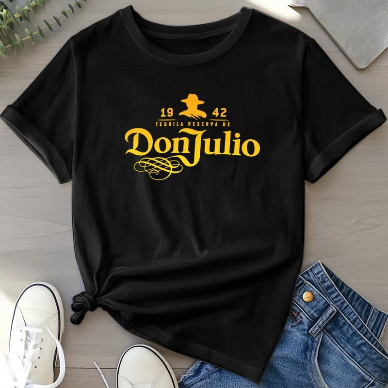 Men's Letter Print Round Neck Tee, Regular Fit Casual Short Sleeve Crew Neck T-Shirt for Summer, Fashion Men's Top for...