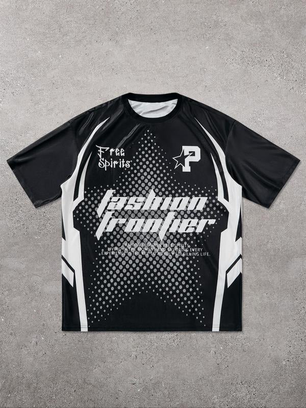 Letter Print Short Sleeve Casual Street Round Neck Summer Top Daily T-Shirts, Hoodie, Sweatshirt