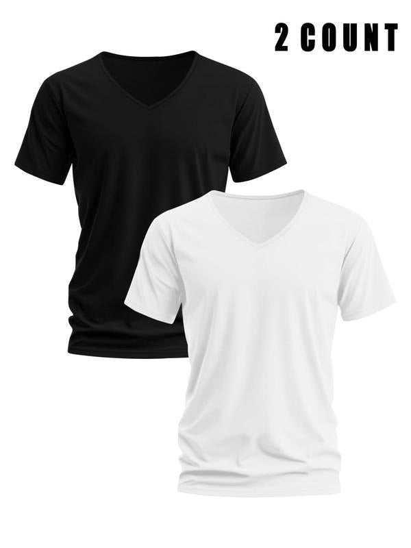 Men's Letter Print V Neck Tee, Casual Loose Short Sleeve T-shirt for Summer, Men's Top for Daily Wear, Tropical Hoodie,...