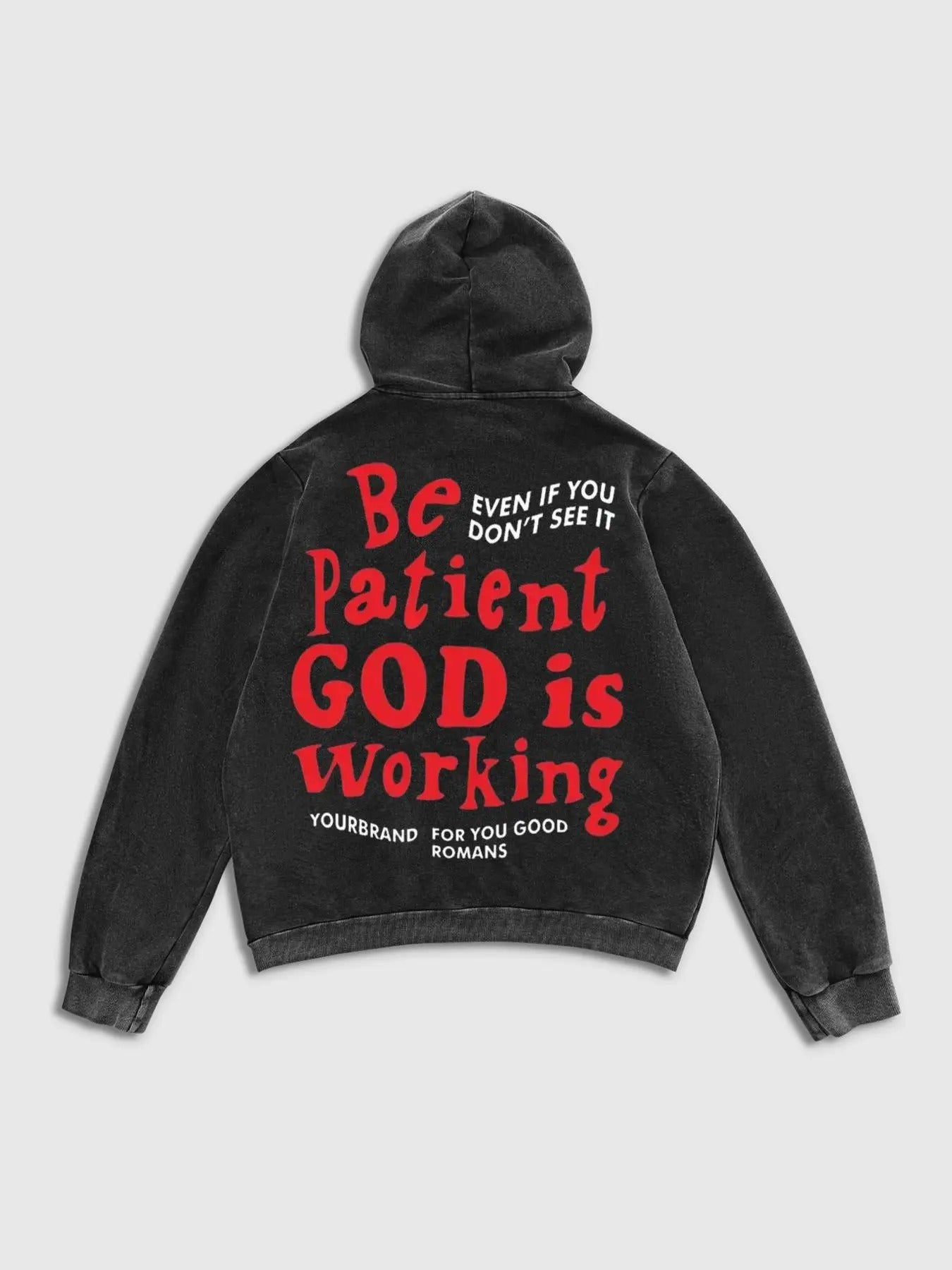 Men's Letter Print Washed Hoodie, Regular Fit Casual Street Soft Comfy Long Sleeve Hooded Sweatshirt for Spring & Fall,...
