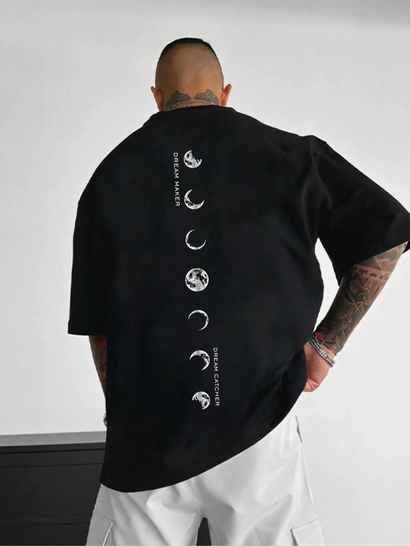 Men's Moon & Sun Print Round Neck Graphic Tee, Loose Casual Short Sleeve T-shirt for Summer, Men's Top for Daily Wear...
