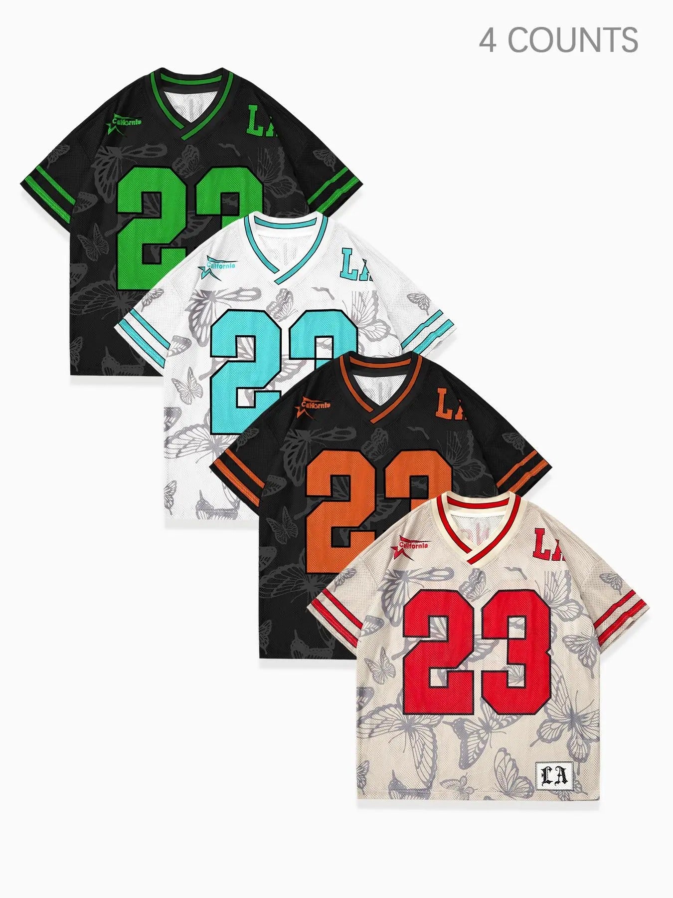 Men's Number & Letter Print Short Sleeve Tee, Loose Casual Fashion V Neck T-shirt for Summer, Men's Top for Daily Wear...