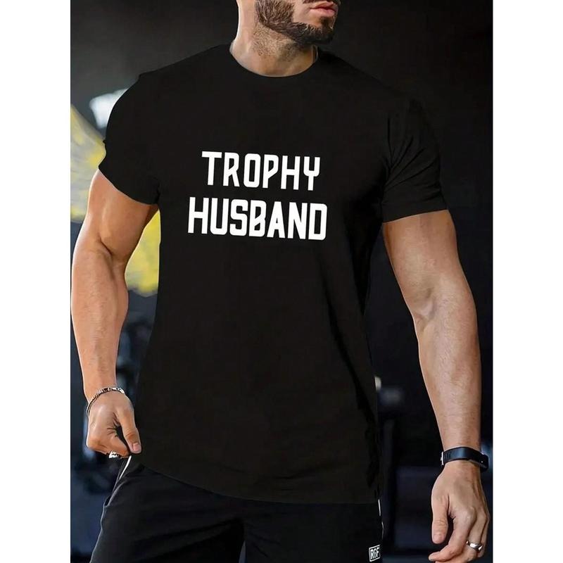 Men's Plus Size Letter Print Crew Neck T-Shirt Made in USA Hoodie, Sweatshirt | HypeDripTees.com