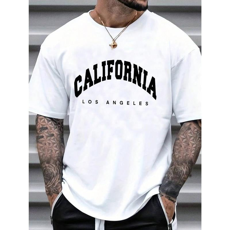 Men's Plus Size Letter Printed Short Sleeve T-Shirt Made in USA Hoodie, Sweatshirt | HypeDripTees.com