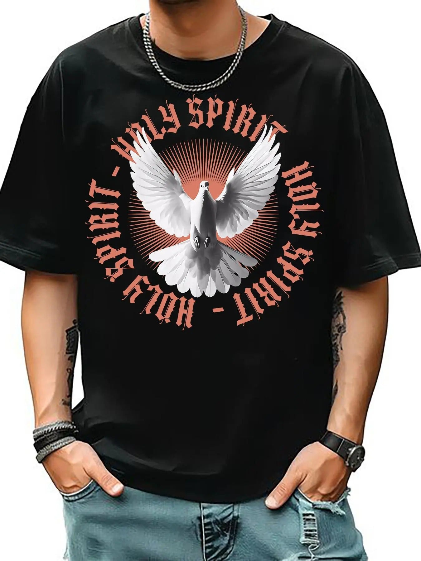 Men's Regular Fit Eagle & Letter Print Round Neck Tee, Casual Short Sleeve T-shirt for Summer, Menswear for Daily Wear...