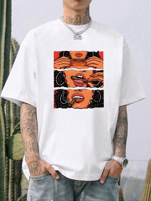 Men's Regular Fit Graphic Round Neck Drop Shoulder Tee, Casual Half Sleeve T-shirt For Summer, Men's Top For Daily Wear...