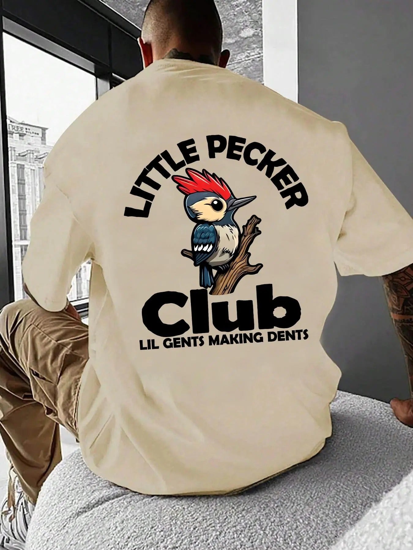 Men's Regular Fit Letter & Bird Print Round Neck Tee, Casual Short Sleeve T-shirt for Summer, Menswear for Daily Wear...