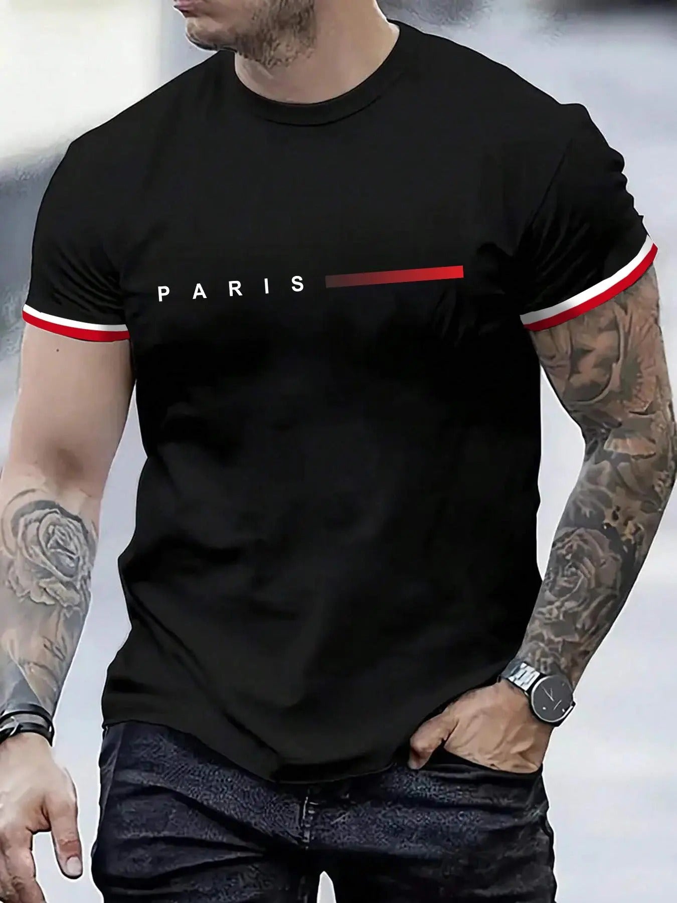 Men's Regular Fit Letter Print Round Neck Graphic Tee, Casual Short Sleeve Crew Neck T-shirt for Summer, Fashion Men's...